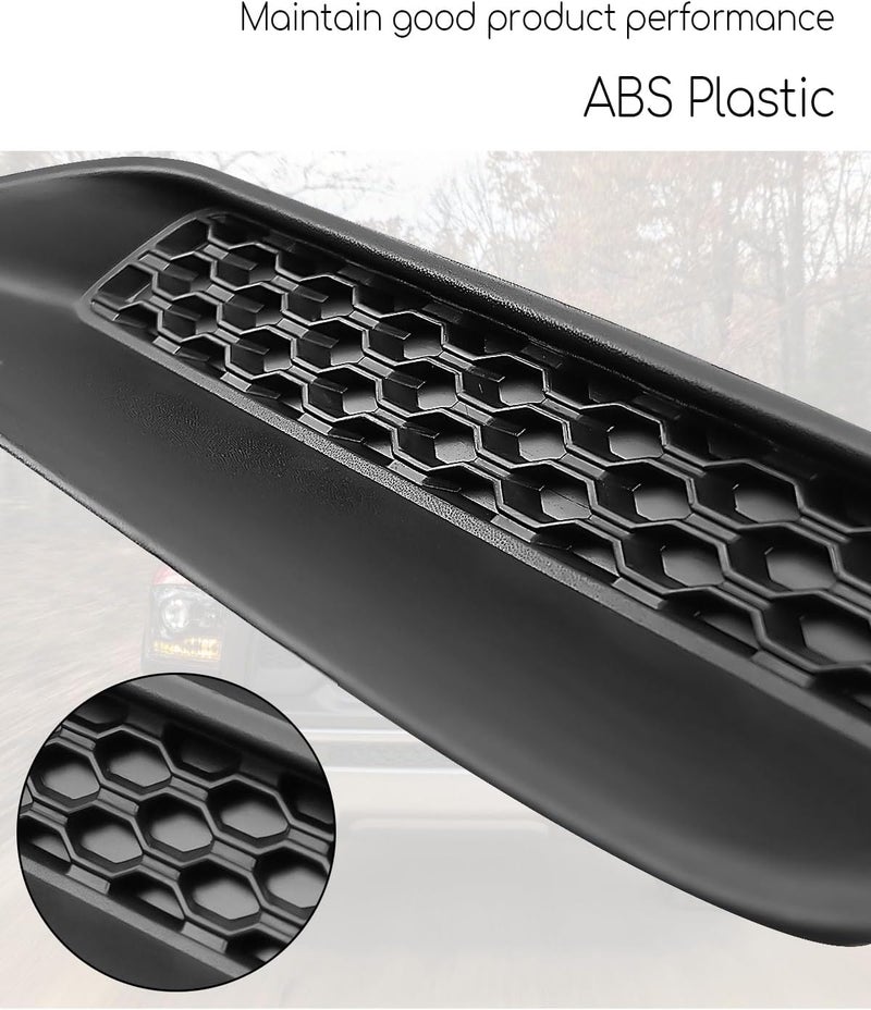 PNYZIK Upgraded Left and Right Hood Vent Covers Fit for Dodge Ram 1500 2500 3500 2010-2019 Replace 68324991AA 68324990AA, Engine Sides Hood Air Vent Outlet Cover, Black Rust Proof Colorfast Hood Bezels - Image 3